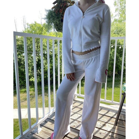 Victoria’s Secret Pink White Terry cloth Matching Set Vintage 2006 Size Small - Picture 2 of 15